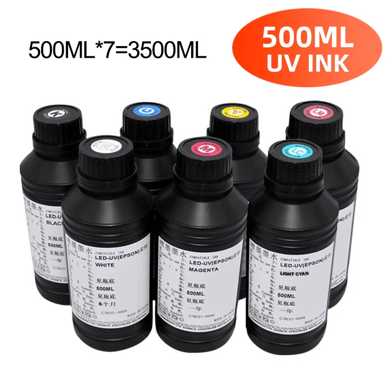 LED UV Ink For Epson L800 L805 L1800 R290 R330 1390 1400 1410 UV Printer Ink Varnish Gloss Hard INK Soft