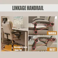 Executive Office Chair with Foot Rest High Back Office Chair Computer Gaming Chairs Big and Tall PU Leather Office Brown Compute 2