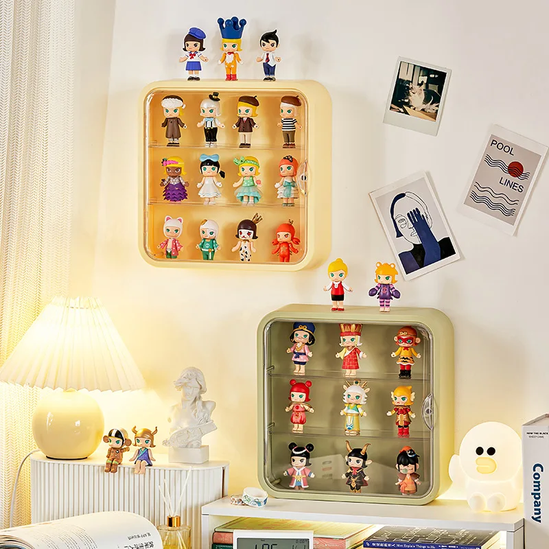 

Wall Mounted Transparent Mysterious Box Display Box Collectible Doll Display Case Bubble Matt Doll Toy Organizer Dustproof Box
