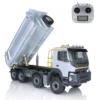 Toys JDM RC Model 1/14 8*8 Metal Hydraulic Dumper Truck 2Speed Differential Axle Sound Radio Control Tipper Truck Vehicle Model 1
