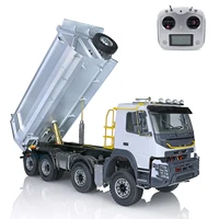 Toys JDM RC Model 1/14 8*8 Metal Hydraulic Dumper Truck 2Speed Differential Axle Sound Radio Control Tipper Truck Vehicle Model 1