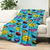 Cartoon S-Sesame Cute S-Street Printed comfortable and sofa living room bedroom Plush blanket suitable for home travel and gifts 5
