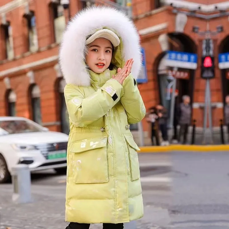 Winter Down cotton Jacket Girls Waterproof Hooded Coat Children Outerwear Clothing Teenage 5-16Y clothes Kids Parka Snowsuit down jacket children jackets girls coat