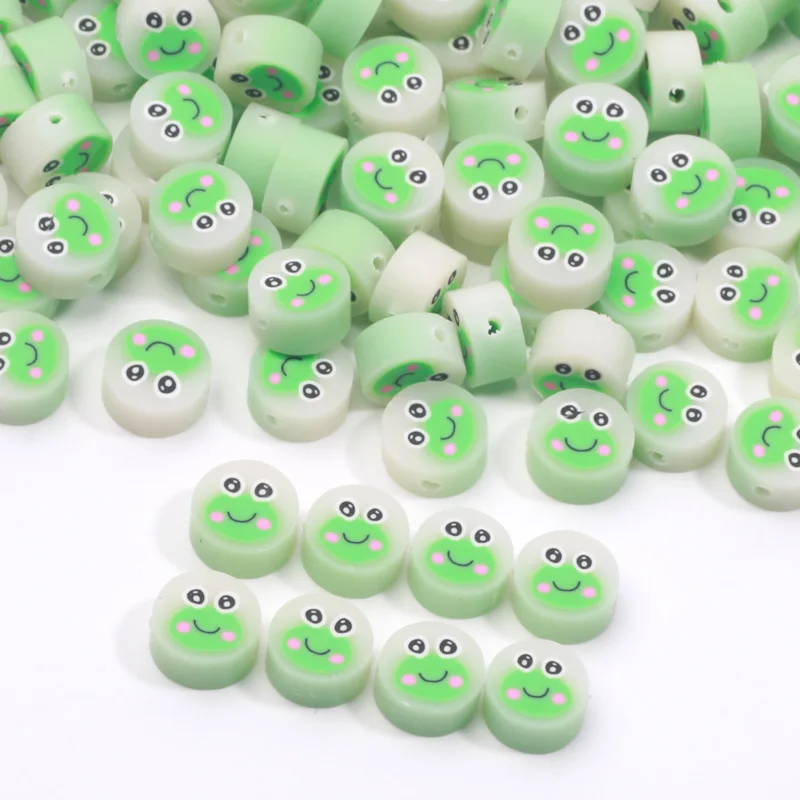 20/50/100pcs Jelly Color Polymer Clay Spacer Beads Frog Cute Beads For Jewelry Making Handmade Diy Bracelet Necklace Accessories