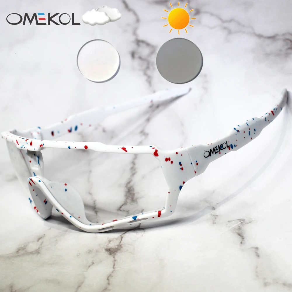 OMEKOL Neue Photochrome Sonnenbrille Radfahren Gläser Sport Fahrrad Männer Frauen Mtb Fahrrad Brillen Baseball Softball Sonnenbrille – Detail 3