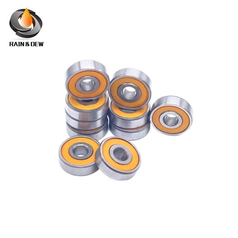 6PCS 695RS 오렌지 베어링 5x13x4 ABEC3 취미 전기 RC 자동차 트럭 베어링 695 2RS 고무 밀폐형 볼 베어링