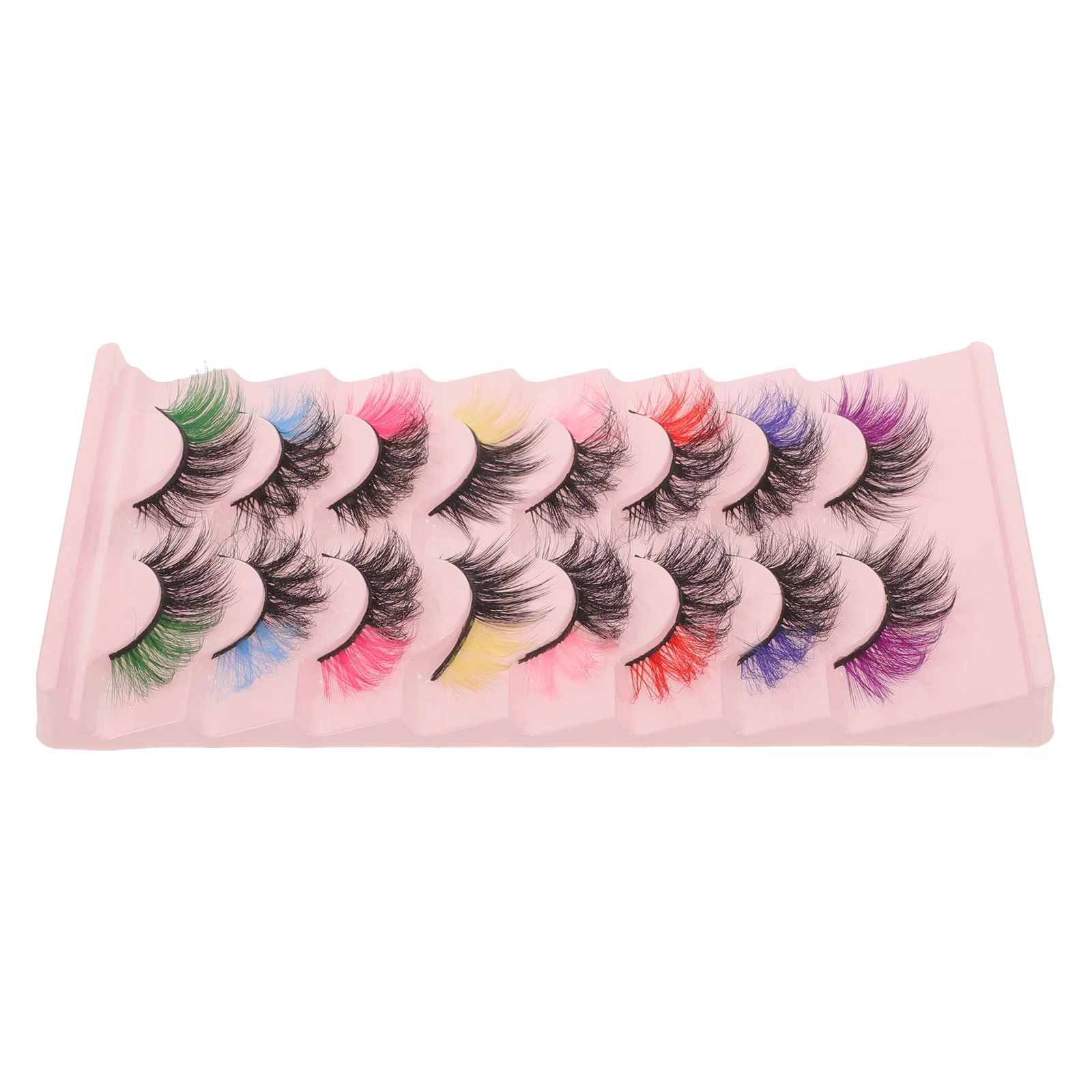

8 Pairs False Lashes Fluffy Colored Eyelashes Cosplay Fake Eyelashes Dress Up Supplies