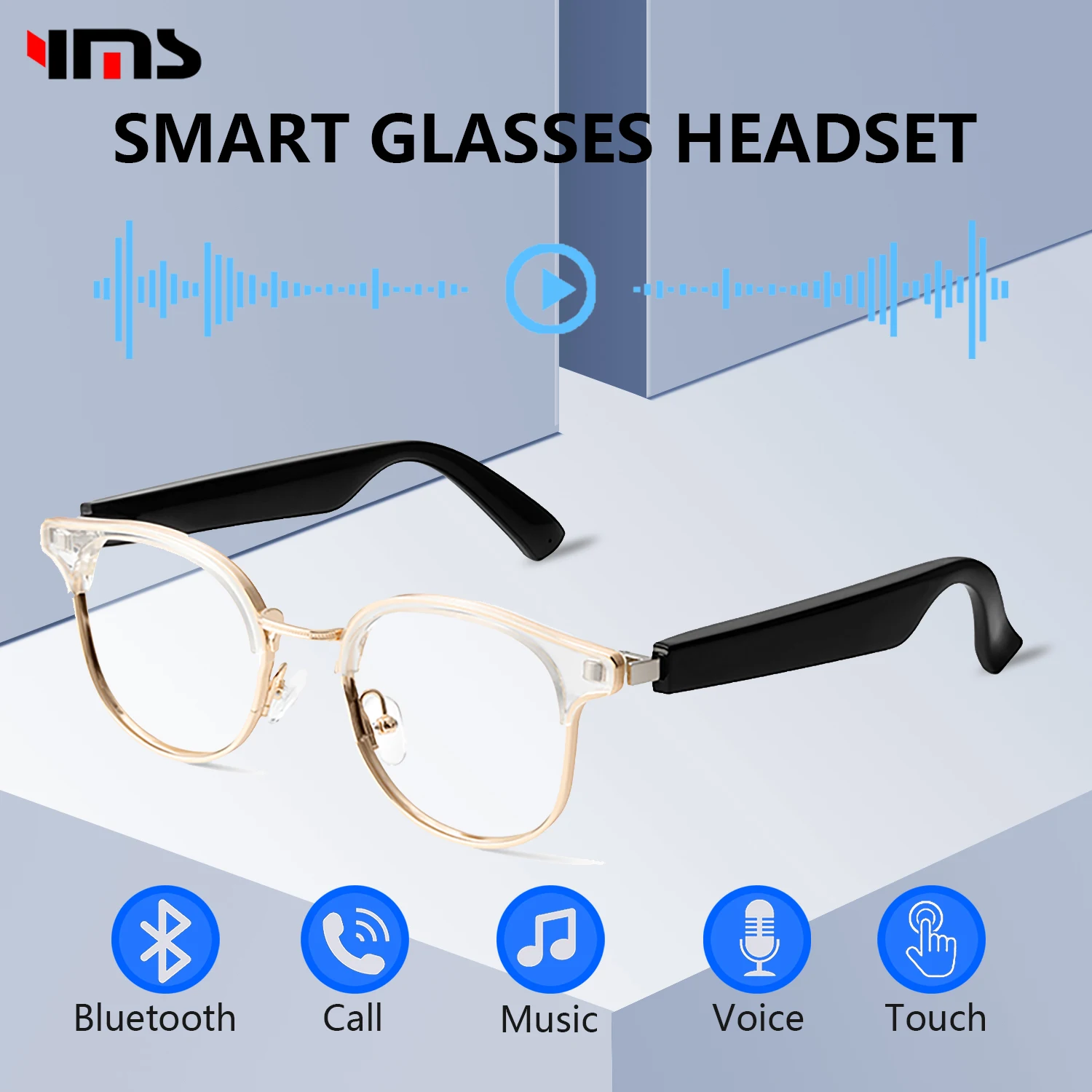 

2022 Smart Glasses Men's Fashion Smart Anti-Blue Light Glasses Ladies Bluetooth Glasses Music Headphones Glasses for Android IOS