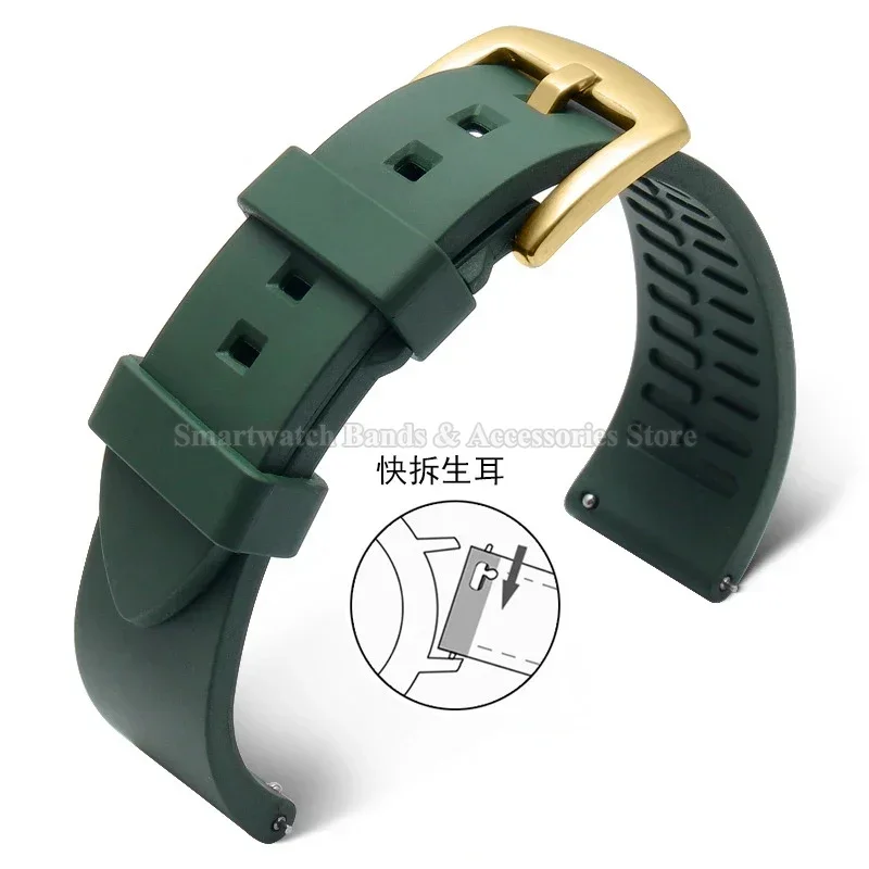 Versatile Silicone Quick Release Sport Watch Strap - Durable Rubber Wristband