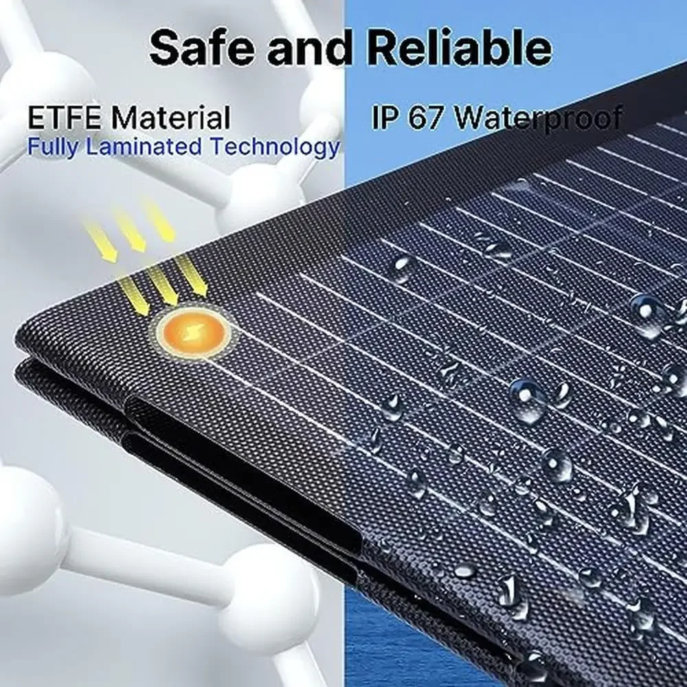 Portable Solar Panel Charger 200W Bifacial Foldable Solar Generator USB A&C PD 65W Laptop Travel Kit Power StationPV Connector