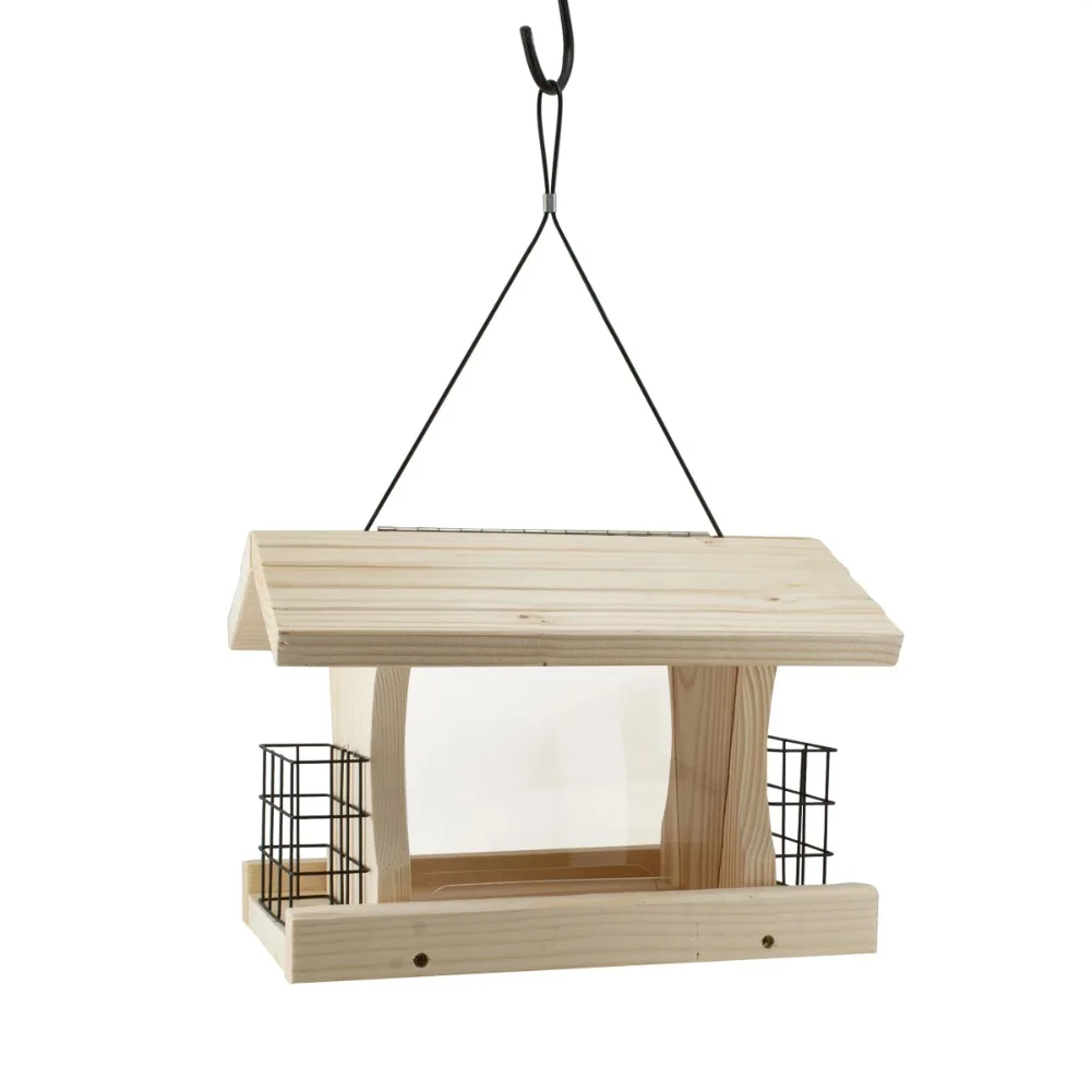 

Deluxe Wood Ranch Bird Feeder With Metal Suet Cages