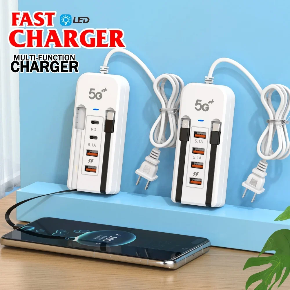 66W Fast Charging USB Wall Hub 5