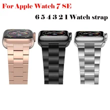 

For Apple Watch stainless steel strap 44mm 45mm 42mm 41mm 40mm 38mm metal chain sports strap iWatch series 7 se 6 5 4 3 2 1