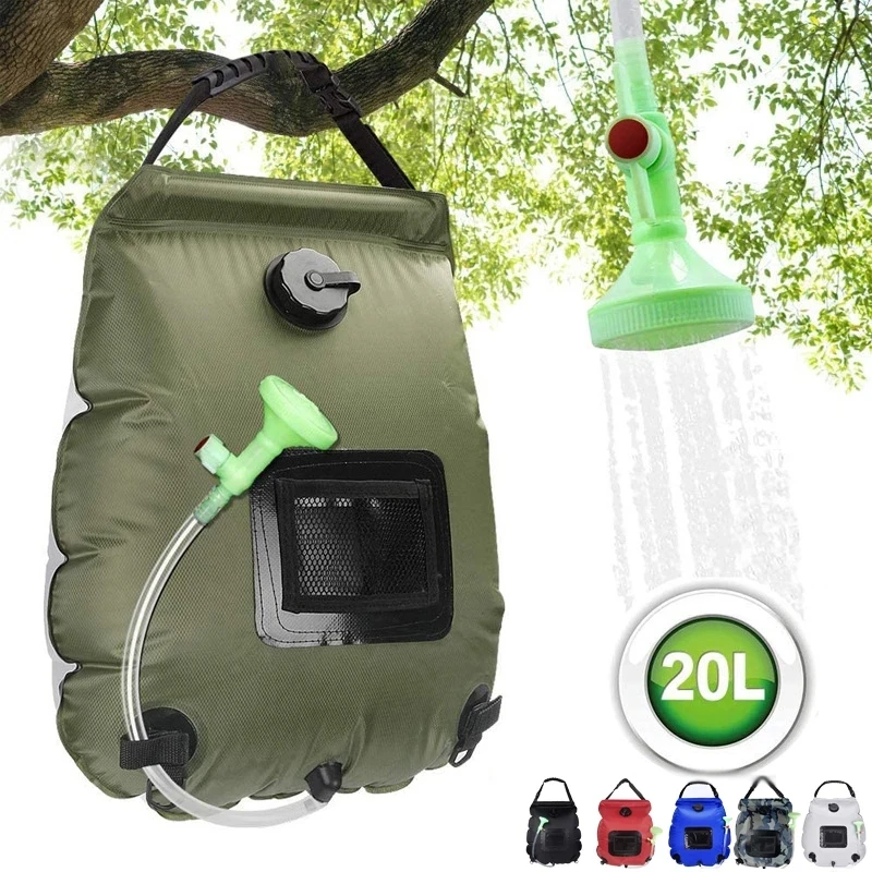 Water Bags 20L Outdoor Camping Hiking Solar Shower Bag Heating Camping  Shower Climbing Hydration Bag Hose Switchable Shower Head - AliExpress