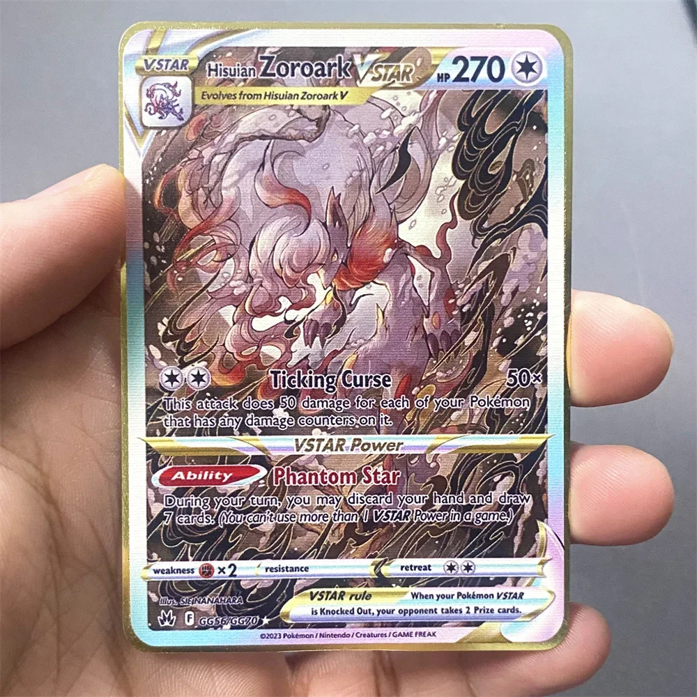 thumbnail image 1 of New 2024 Metal Card English Anime Charizard Arceus Mewtwo Blastoise Vmax GX V Letters Game Collection Cards Kid Toy Gift, 1 of 5