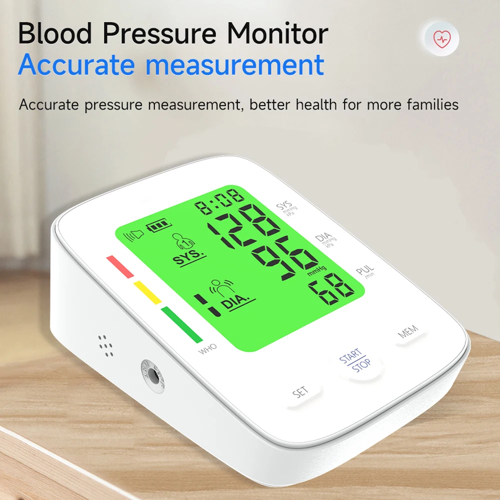 Kingclinic LCD Portable Upper Arm Blood Pressure Monitor Measurement Tool Portable Digital Tonometer Sphygmomanometer BP monitor 2
