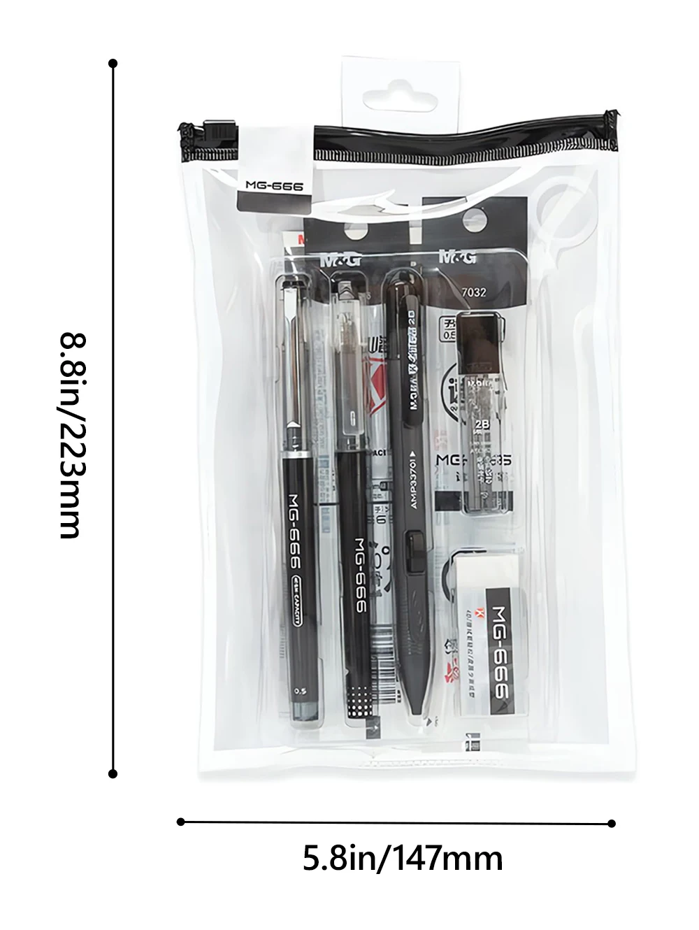 MG 11pcs Exam Set - Gel Pen Pencil Ruler Eraser for Students