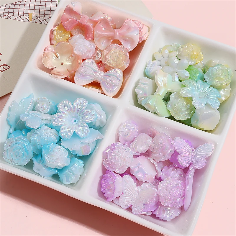 20/40g gemischte Perlen Rose Blume Schleife Perlen Acryl Spacer Perlen für Schmuckherstellung DIY handgemachte Armband Halskette Zubehör