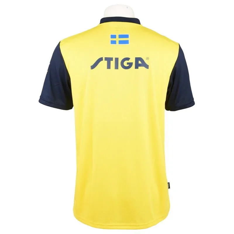 Stiga Sweden Team Table Tennis Clothes Sportswear Quick Dry Short Sleeve Ping Pong Tshirts Sport Jerseys Tops