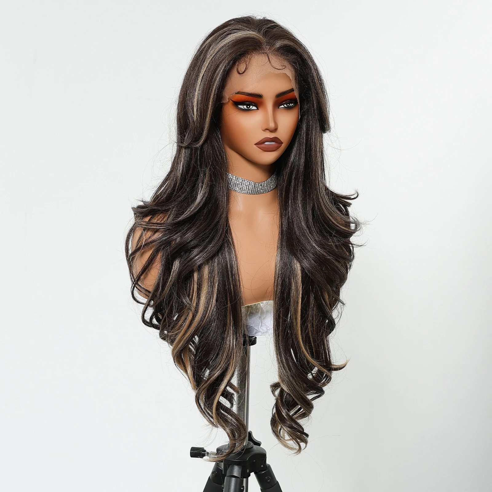 EASIHAIR Long Wavy Synthetic Wigs for Women 13*6 Lace Front