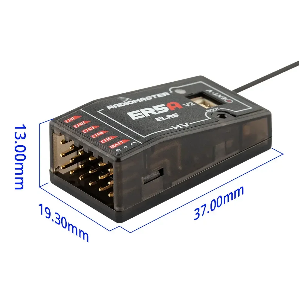 Radiomaster ER5A V2.0 5CH 2.4GH ExpressLRS External Antenna PWM Receiver For RC Car thumbnail 2