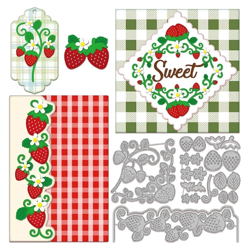 

Metal Die Cuts Strawberry Cutting Dies Stencils DIY Cutting Template for Scrapbook Album Paper Card Embossing Crafts