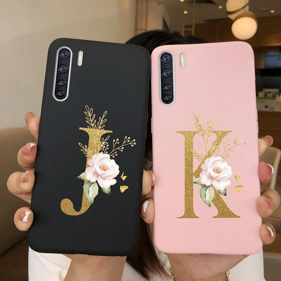 Per OPPO A91 F15 custodia per telefono Reno3 coppia A-Z 26 lettera Anti goccia Cover posteriore opaca in Silicone morbido per OPPO A 91 F 15 Reno 3 paraurti  202192403