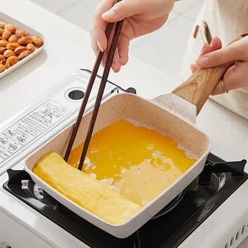 Padella per frittata addensata da cucina Padella antiaderente Padella quadrata Rotolo di uova Bistecca Padella piccola Padella per colazione Pentole 1