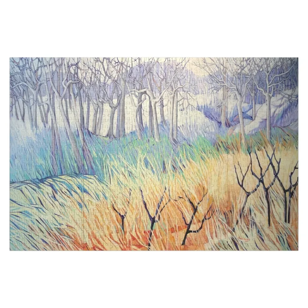 Norway: winter forest. Triptych. Oil on linen. Jigsaw Puzzle Works Of Art Photo Custom Puzzle