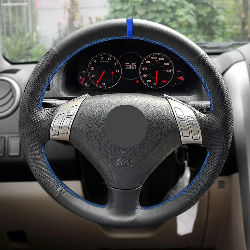 

Car Steering Wheel Leather Cover Trim blue bar For Honda Accord Coupe 7th Accord (Euro) 2003-2005 Acura TSX 2004-2008 (3-Spoke)