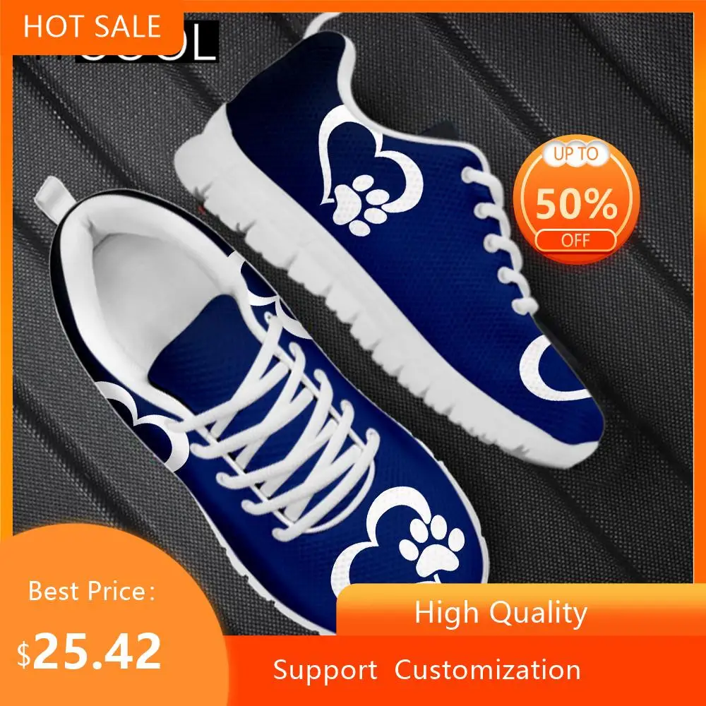 

HYCOOL New Trend Women Men Soft Sport Shoes Cute Dog Paw Printing Female Breathable Athletic Gym Running Footwear Scrape Donna