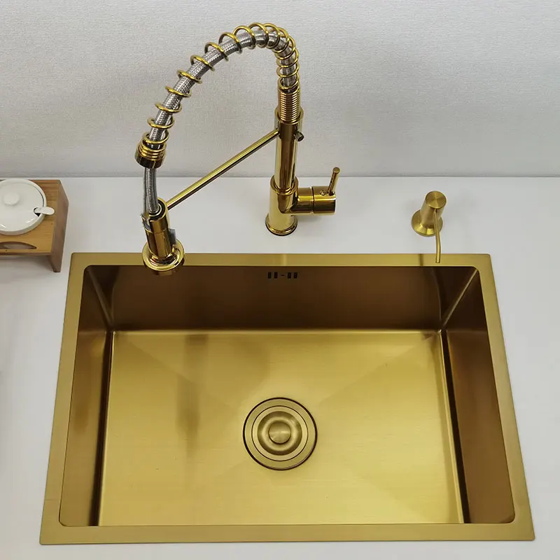 Gold Kitchen Sink Stainless Steel Sinks Above Counter Basin Bar Sink