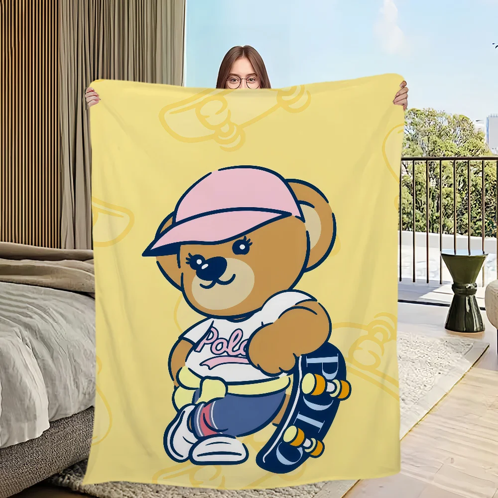 الفانيلا الدافئة B-الدببة لينة بطانية قطيفة الكرتو...