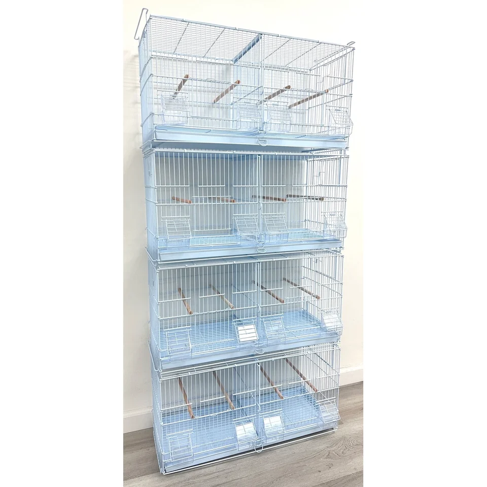 4 Stackable Breeding Bird Cages with Nest Box