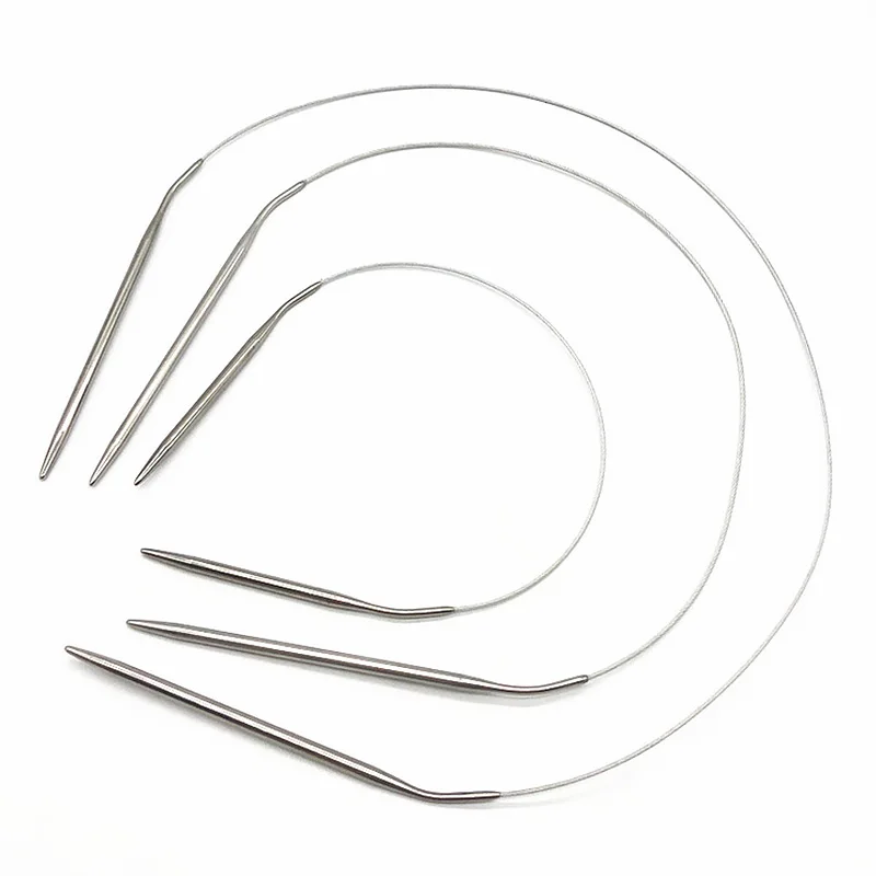 Description Picture 6 of item43/60/120cm Stainless Steel Circular Knitting Needles Ring Needle Cable Ring Weaving Needles For DIY Knitted Sweaters Hats Socks