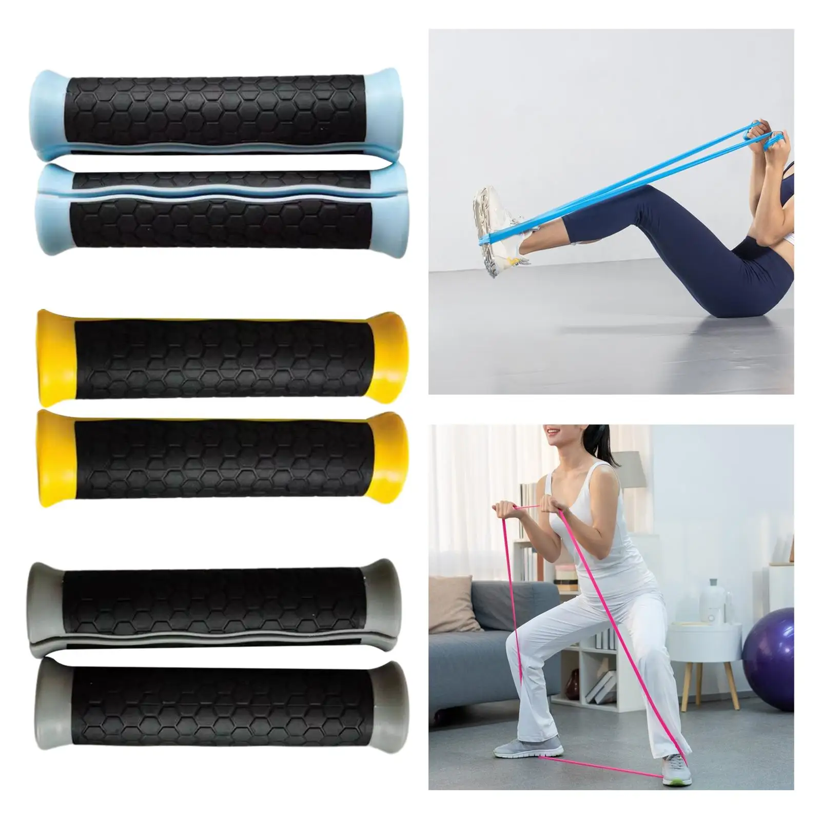 2x Resistance Bands Foam Handles Heavy Duty Fitness Equipment Replace Workout Accessories Protect Your Hands Exercise Handles