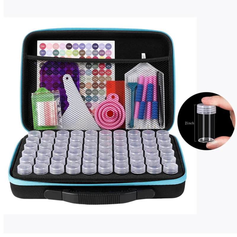 Kit D'accessoires Pour Peinture Diamant 5D - Boîte Rangement 28 Compartiments, Plateaux, Stylos, Colle, Pour Adultes Et Enfants