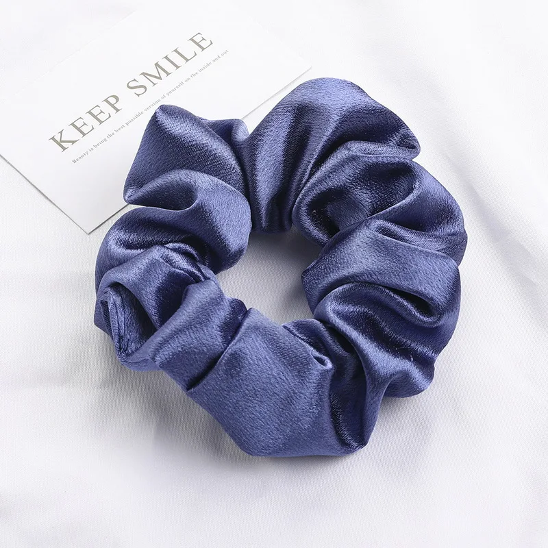 Korea Einfarbig Satin Scrunchies Für Frauen Elastische Seide Haarband Mädchen Schwarz Rot Haar Krawatte Pferdeschwanz Halter Haar Seil Kopfbedeckungen – Detail 11
