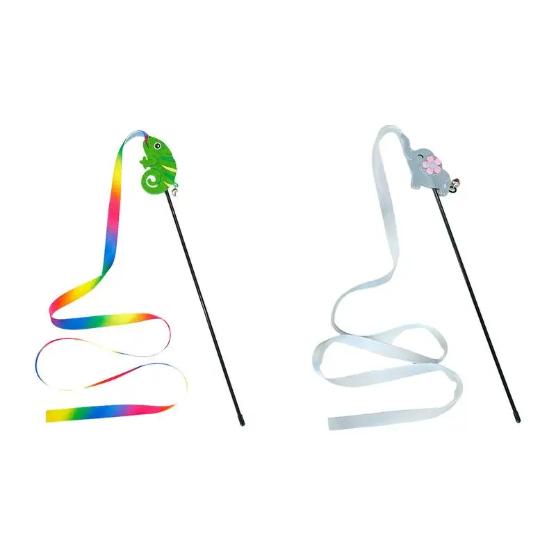 

Cat Teaser Toy Colorful Cat Wands Ribbon Cat Toy Cute Funny Pet Supplies For Pet Kitten Game Fishing stronger bond Pole Toy