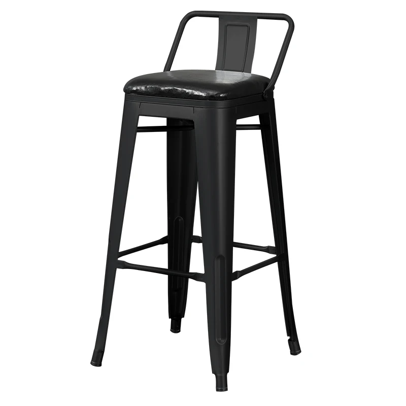 Black Lounge Barstool Chairs Industrial Designer Iron Wood Barstool Chairs Home Simple Sillas Para Comedor Dining Room Set