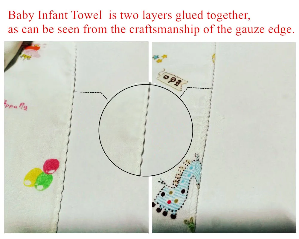 Baby Infant Towel 25*25cm Muslin Towel Handkerchiefs Two Layers Wipe 10Pcs