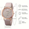5PCS Ladies Roman Digital Quartz Watch Large Dial Full Sky Star Women's Watches Bracelet Set Birthday Gift No Box 4