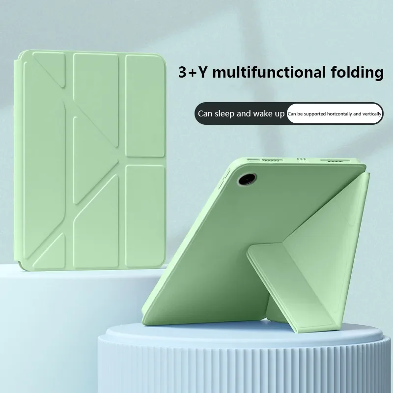 Y-Fold Leather Stand Tablet Case with Enhanced Features
