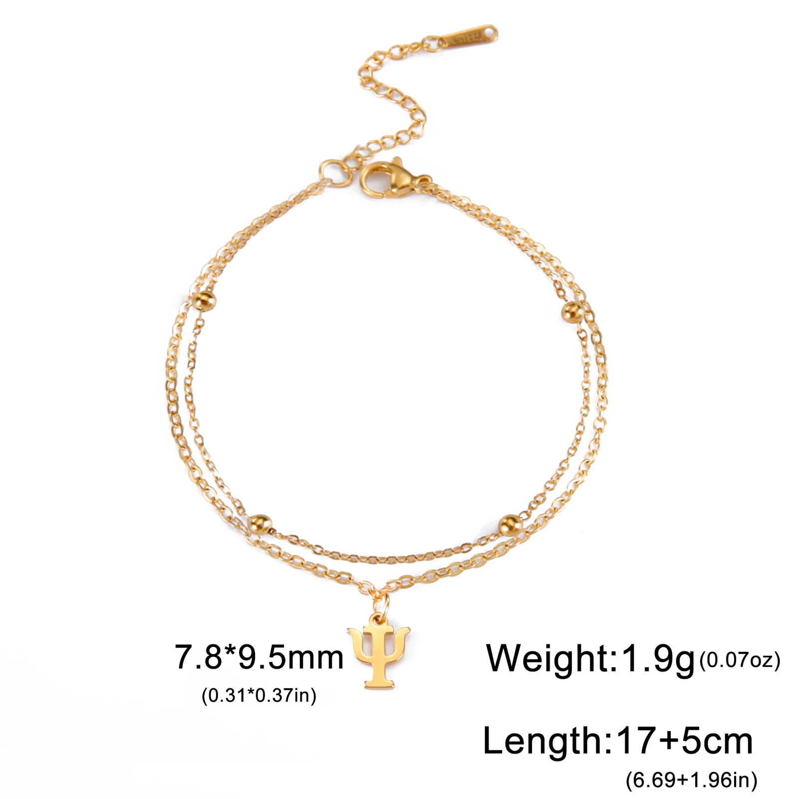 Unift Collana di psicologia semplice Ciondolo con simbolo PSI in acciaio inossidabile Dichiarazione scientifica classica Gioielli Regalo per laureati di psicologo  36