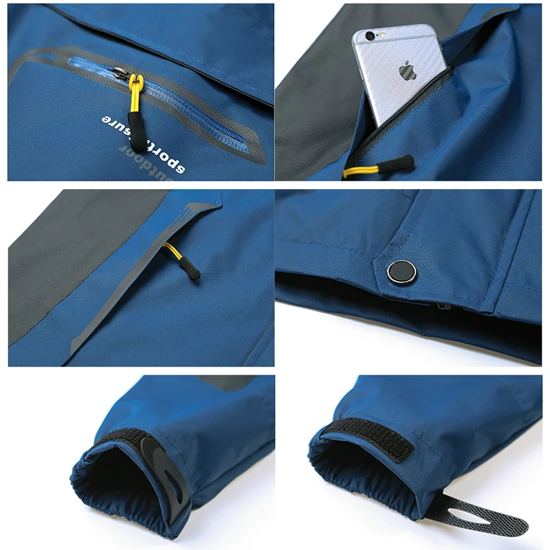 Oulylan Male Autumn Hiking Windproof Coat Work Fishing Waterproof Hooded Jacket Outdoor Men Trekking Sports Windbreaker