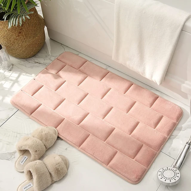 Inyahome Memory Foam Bath Rugs Non Slip Bath Mats for Bathroom