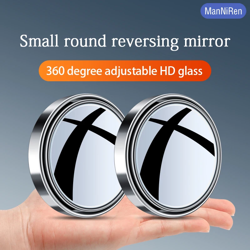 

Зеркало заднего вида ManNiRen, 2 шт., выпуклое зеркало для слепых зон с круглой рамой и регулировкой на 360 градусов, аксессуары для безопасного во...