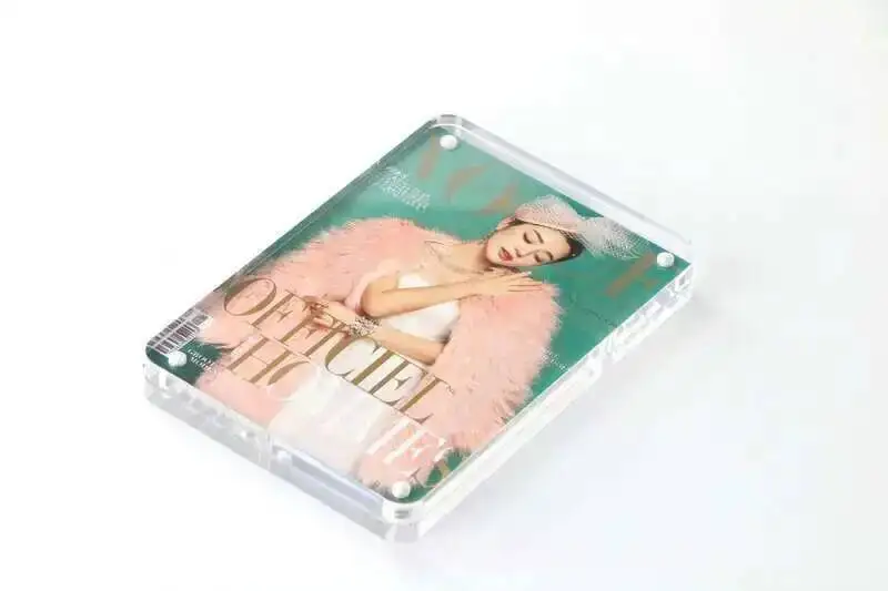 1 Stück Acryl-Blockrahmen A6 Fotorahmen Preisschild Papier-Infodisplay Werbe-Tischaufsteller Magnetischer Namenskartenhalter – Detail 3