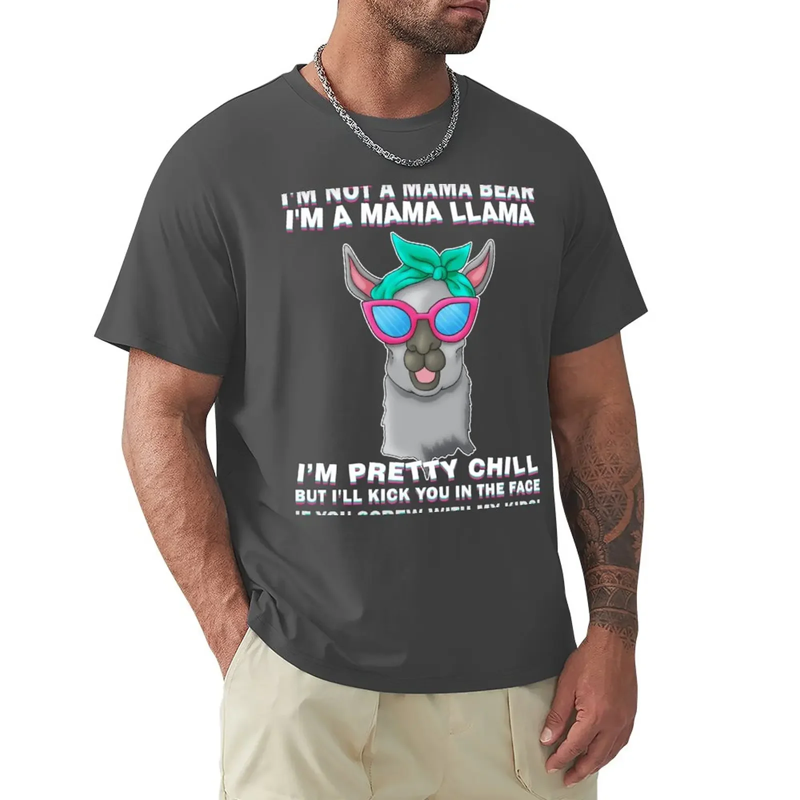 

Mama Llama T-Shirt summer tops sublime big and tall t shirts for men customs design your own customs summer top Men's t-shirts
