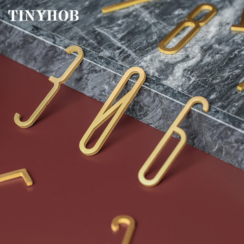 7cm Golden Brass Letters and Numbers Wall Decor Villa Hotel Door Plates Figures Dormitory Home Office Number DIY